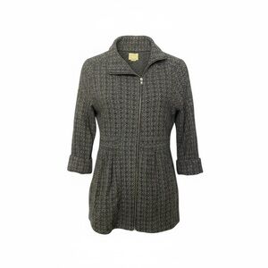 Telluride Zip Up Dress,  thick wool blend, 2 Zippered Side Pockets, gray w black